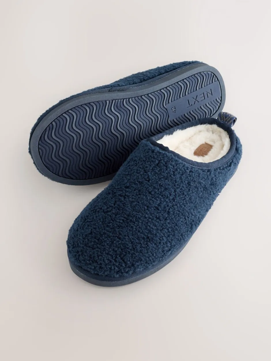 Pantoffels|Loungewear|Next - Instappantoffels met borgvoering Marineblauw