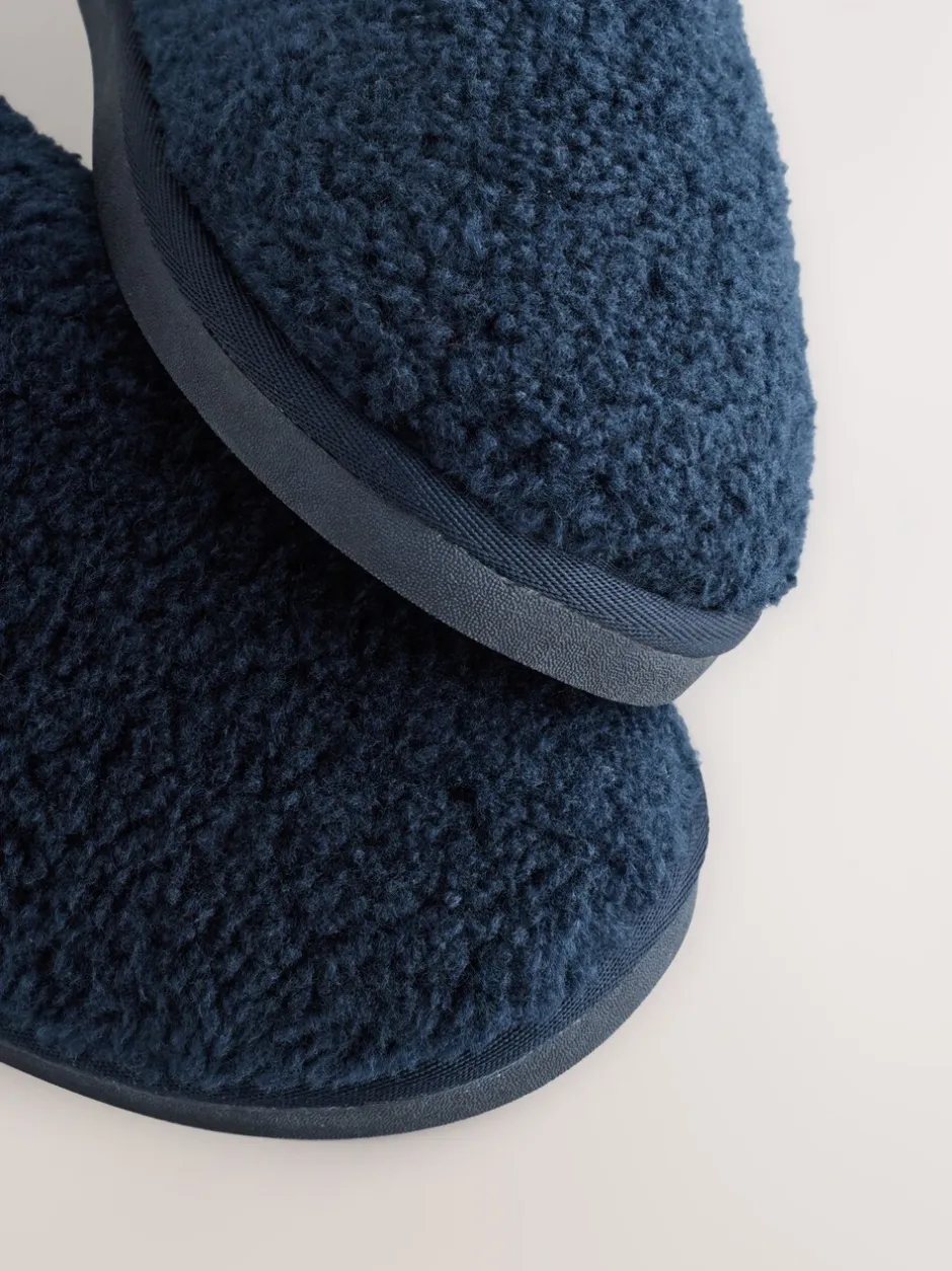 Pantoffels|Loungewear|Next - Instappantoffels met borgvoering Marineblauw