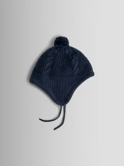 Mutsen, Handschoenen En Sjaals|Jojo Maman Bébé Marineblauw - Cosy Pom Pom Rib Hat