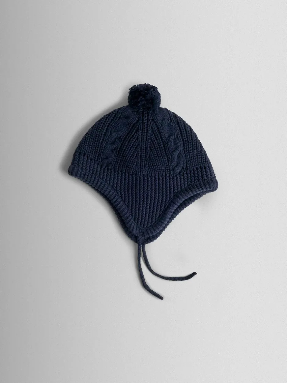 Mutsen, Handschoenen En Sjaals|Jojo Maman Bébé Marineblauw - Cosy Pom Pom Rib Hat
