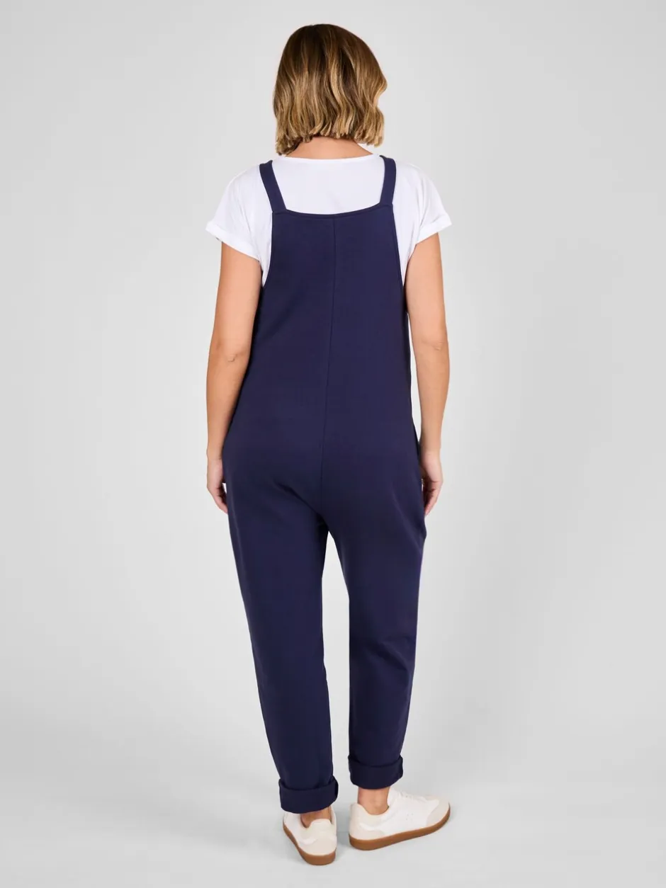 Jumpsuits En Playsuits|Moederschap|Jojo Maman Bébé - - Jersey zwangerschaps-tuinbroek Marineblauw