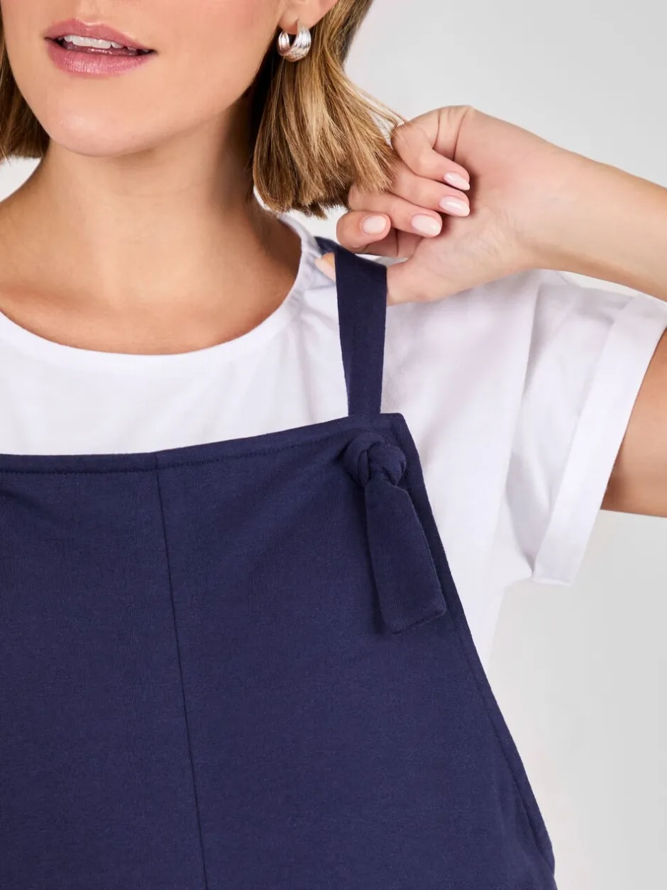Jumpsuits En Playsuits|Moederschap|Jojo Maman Bébé - - Jersey zwangerschaps-tuinbroek Marineblauw