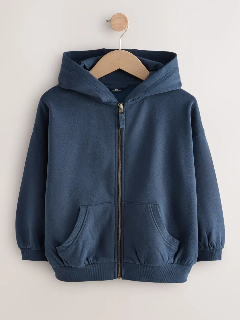 Schoolkleding|Sweaters En Hoody´S|Next - Katoenrijke sporthoodie met ritssluiting (3-16 jr) Marineblauw