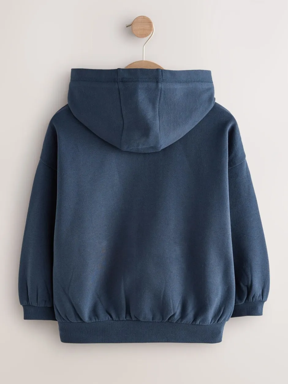 Schoolkleding|Sweaters En Hoody´S|Next - Katoenrijke sporthoodie met ritssluiting (3-16 jr) Marineblauw