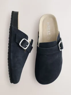 Lage Schoenen*Next Marineblauw - Klompen met leren voetbed