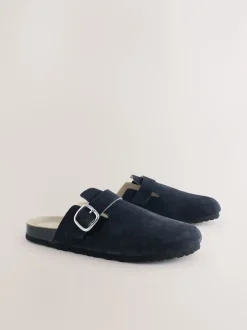 Lage Schoenen*Next Marineblauw - Klompen met leren voetbed