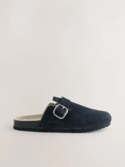 Lage Schoenen*Next Marineblauw - Klompen met leren voetbed