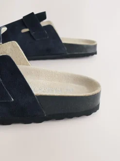 Lage Schoenen*Next Marineblauw - Klompen met leren voetbed