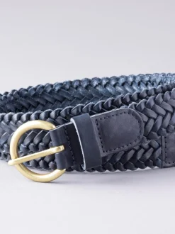 Ceintuurs|Lakeland Leather - Waverton gevlochten riem Marineblauw