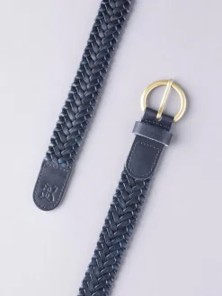 Ceintuurs|Lakeland Leather - Waverton gevlochten riem Marineblauw