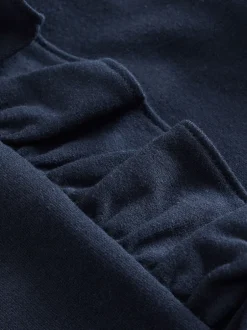 Gelegenheidskleding|Jurken*Laura Ashley - - Mock-sweatjurk met ruche Marineblauw