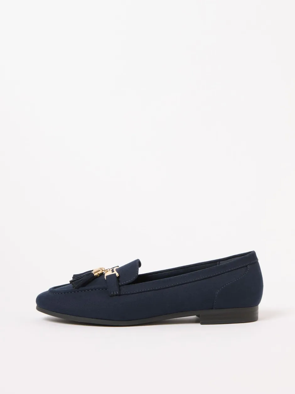 Lage Schoenen|Lipsy - Almond Toe Tassel Workwear Loafers Marineblauw