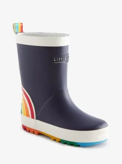 Laarzen|Laarzen*Little Bird by Jools Oliver - regenlaarzen met regenboog Marineblauw