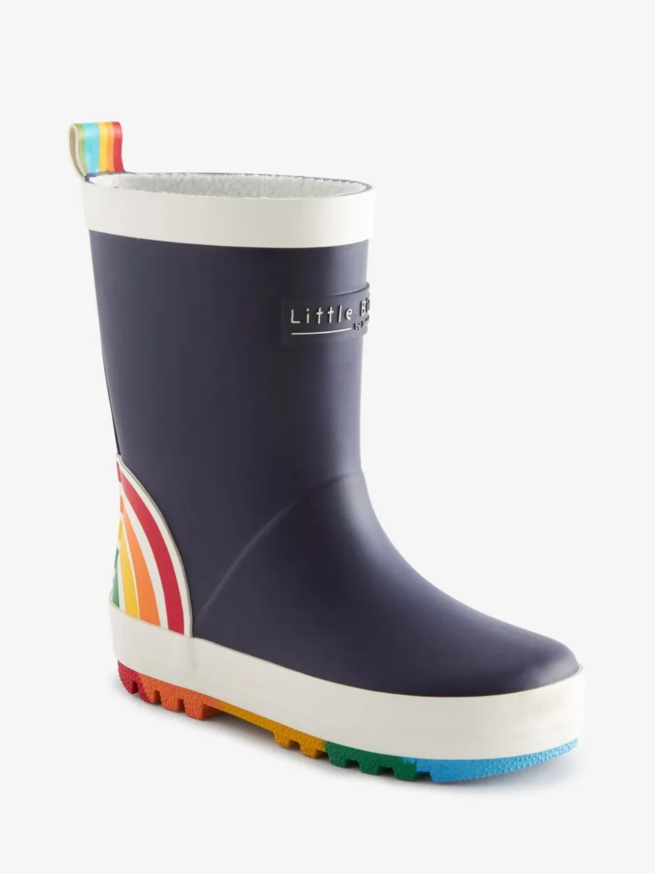 Laarzen|Laarzen*Little Bird by Jools Oliver - regenlaarzen met regenboog Marineblauw