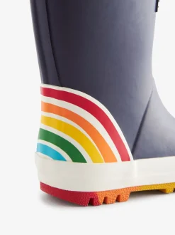Laarzen|Laarzen*Little Bird by Jools Oliver - regenlaarzen met regenboog Marineblauw
