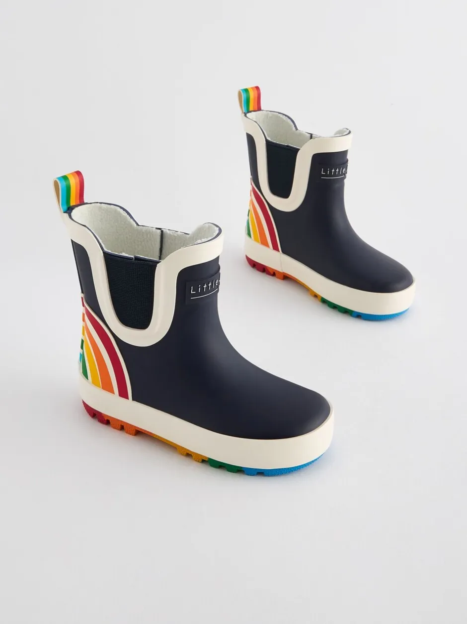 Laarzen|Little Bird by Jools Oliver - Regenlaarzen met regenboog Marineblauw