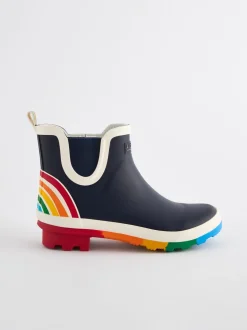 Laarzen|Boots|Little Bird by Jools Oliver - regenlaarzen met regenboog voor volwassenen Marineblauw