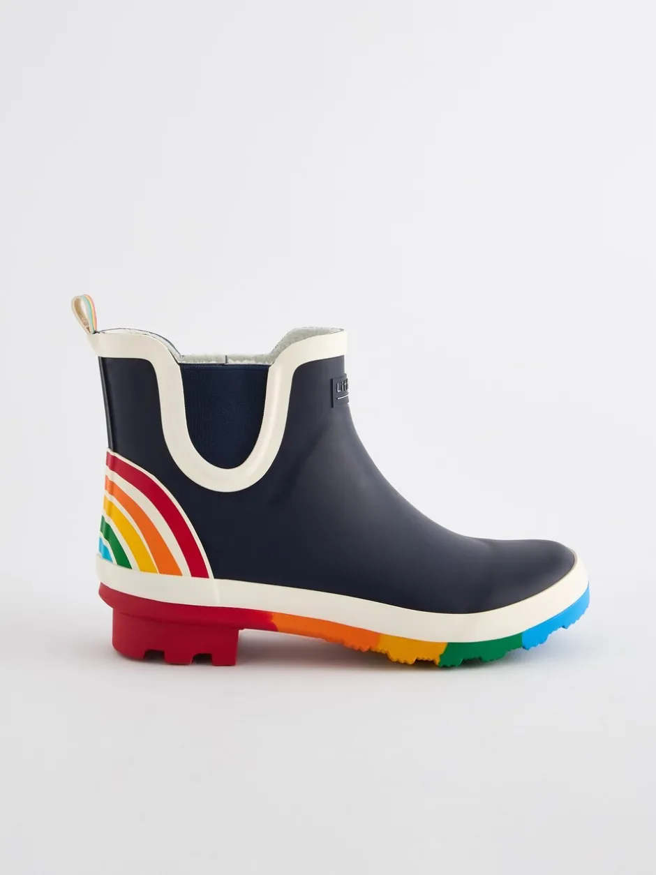 Laarzen|Boots|Little Bird by Jools Oliver - regenlaarzen met regenboog voor volwassenen Marineblauw