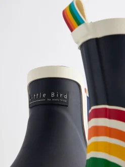 Laarzen|Boots|Little Bird by Jools Oliver - regenlaarzen met regenboog voor volwassenen Marineblauw