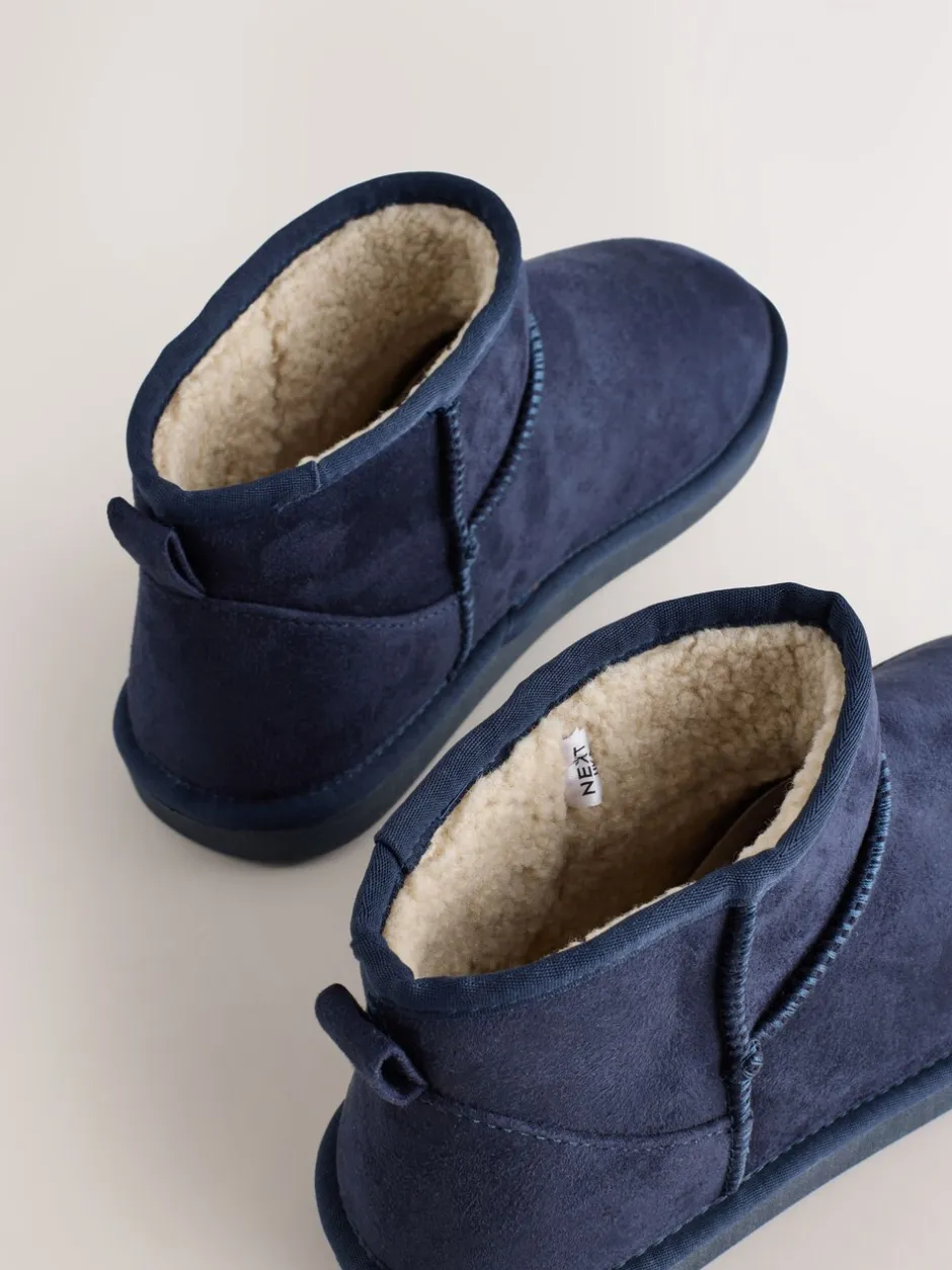 Pantoffels*Next - Microsuede Boot Slippers Marineblauw