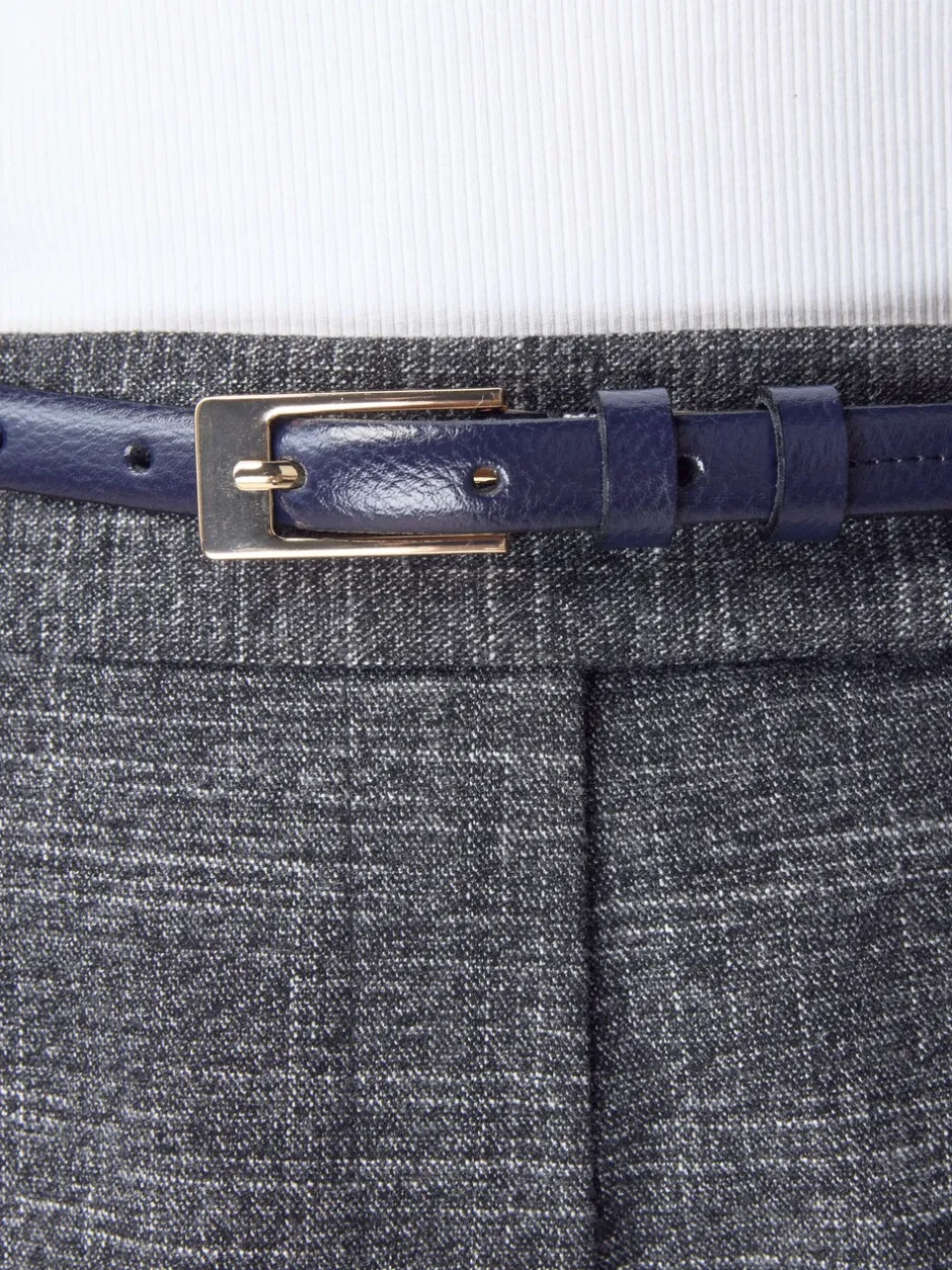 Ceintuurs*Next - N. Premium skinny Made In Italy leren riem Marineblauw