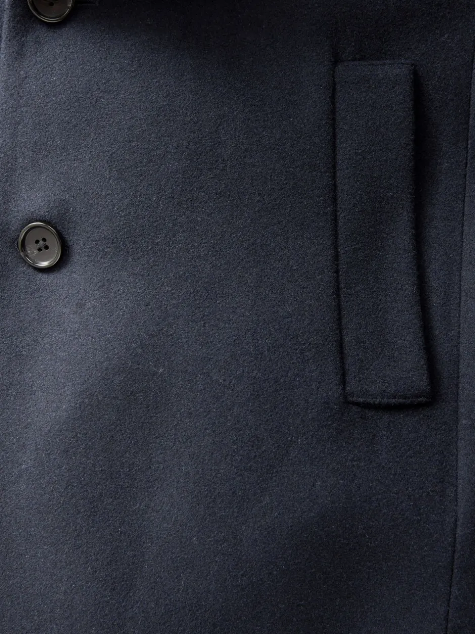 Jassen En Jacks*Next - Normale Pasvorm - Epsom overjas met wol Marineblauw