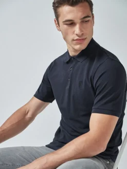 T-Shirts En Hemden|Poloshirts|Next Marineblauw - Normale Pasvorm - Piqué poloshirt met korte mouwen