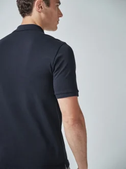 T-Shirts En Hemden|Poloshirts|Next Marineblauw - Normale Pasvorm - Piqué poloshirt met korte mouwen