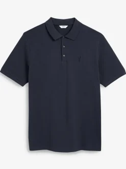 T-Shirts En Hemden|Poloshirts|Next Marineblauw - Normale Pasvorm - Piqué poloshirt met korte mouwen