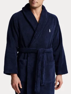Kamerjassen En Badjassen|Polo Ralph Lauren - badjas met sjaalkraag Marineblauw