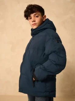 Schoolkleding|Jassen En Jacks|Next Marineblauw - Regenbestendige gewatteerde jas met microfleece voering (3-17jr)