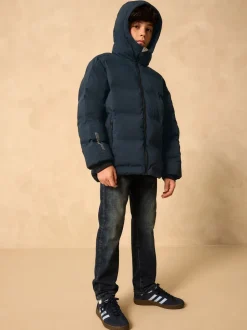Schoolkleding|Jassen En Jacks|Next Marineblauw - Regenbestendige gewatteerde jas met microfleece voering (3-17jr)