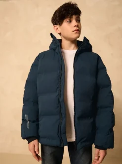 Schoolkleding|Jassen En Jacks|Next Marineblauw - Regenbestendige gewatteerde jas met microfleece voering (3-17jr)