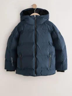 Schoolkleding|Jassen En Jacks|Next Marineblauw - Regenbestendige gewatteerde jas met microfleece voering (3-17jr)