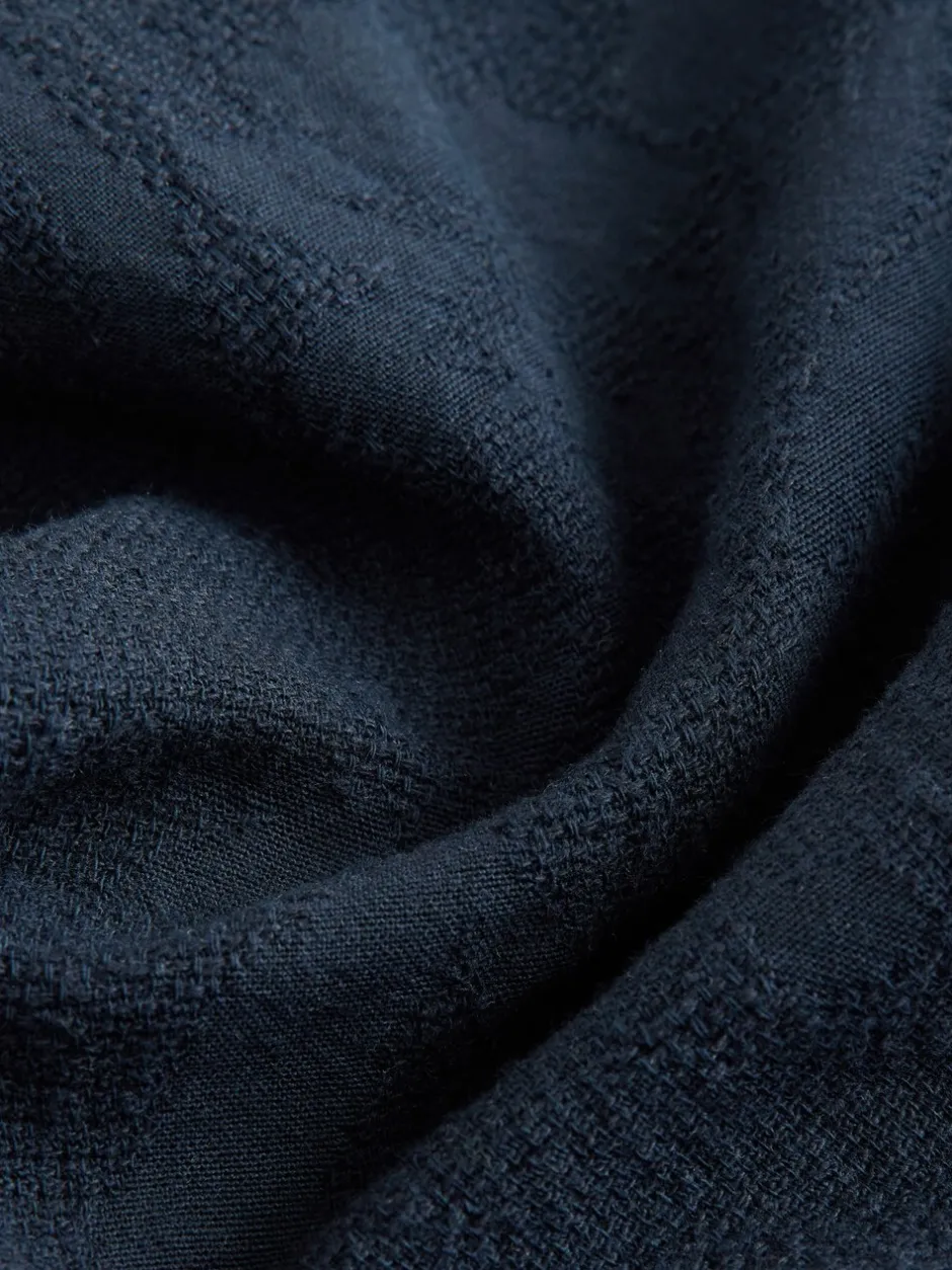Shorts*Next Marineblauw - Regular fit Nova Fides shorts van Italiaanse stof met gehaakt patroon
