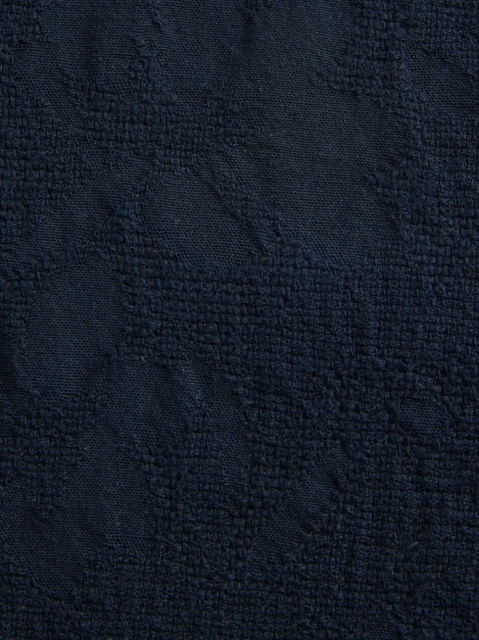 Blazers En Business-Jasjes|Next Marineblauw - Regular-fit Nova Fides kostuumjasje van Italiaanse stof met gehaakt patroon