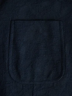 Blazers En Business-Jasjes|Next Marineblauw - Regular-fit Nova Fides kostuumjasje van Italiaanse stof met gehaakt patroon