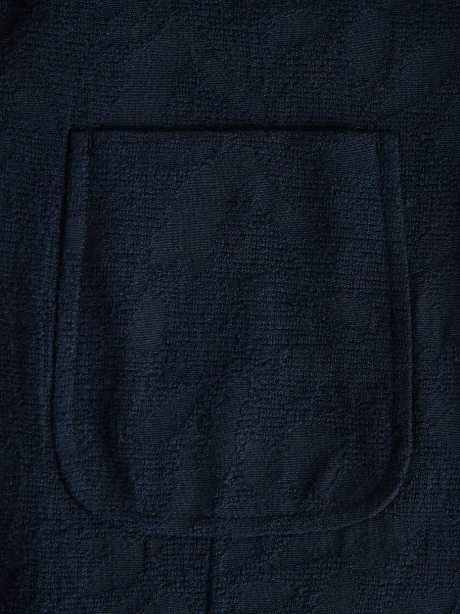 Blazers En Business-Jasjes|Next Marineblauw - Regular-fit Nova Fides kostuumjasje van Italiaanse stof met gehaakt patroon