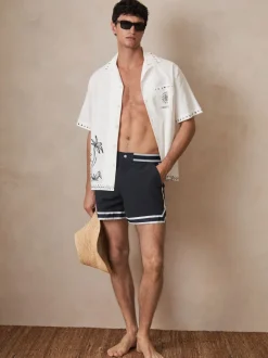 Badkleding|Reiss - Baller | Ché Zwembroek met strepenafwerking Marineblauw