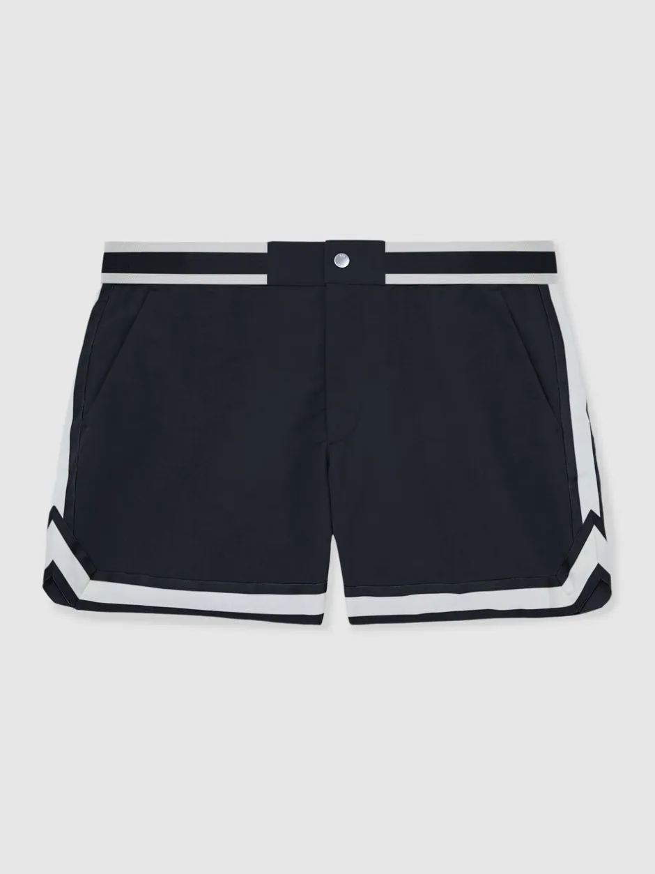 Badkleding|Reiss - Baller | Ché Zwembroek met strepenafwerking Marineblauw