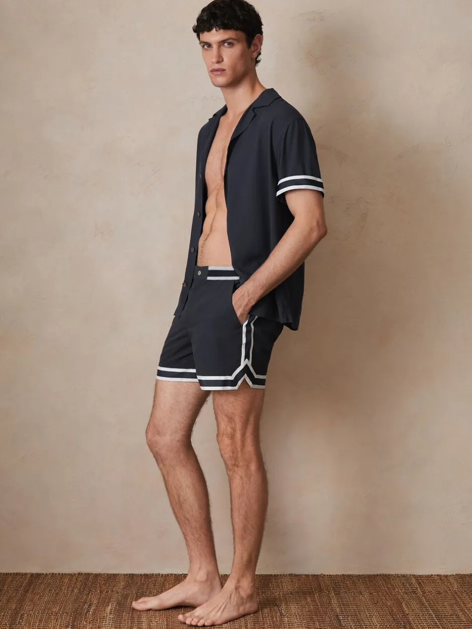 Badkleding|Reiss - Baller | Ché Zwembroek met strepenafwerking Marineblauw