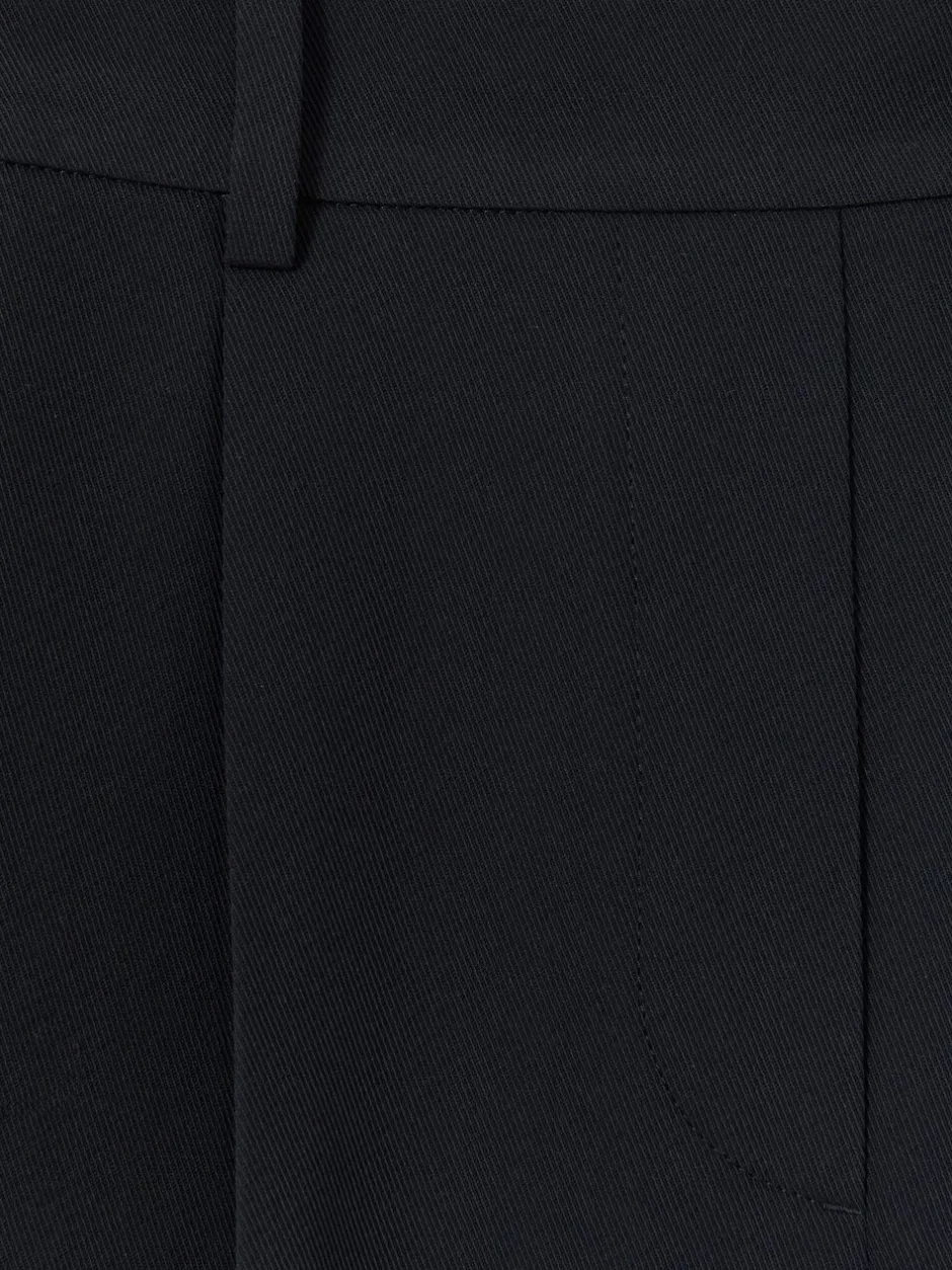 Broeken|Reiss - Eden wijde broek van keperstof met elastische tailleband Marineblauw