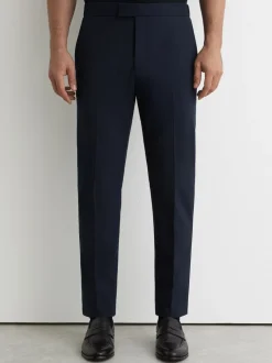 Broeken En Chino's*Reiss Marineblauw - Found stretchy slim fit broeken met trekkoord