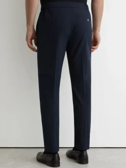 Broeken En Chino's*Reiss Marineblauw - Found stretchy slim fit broeken met trekkoord