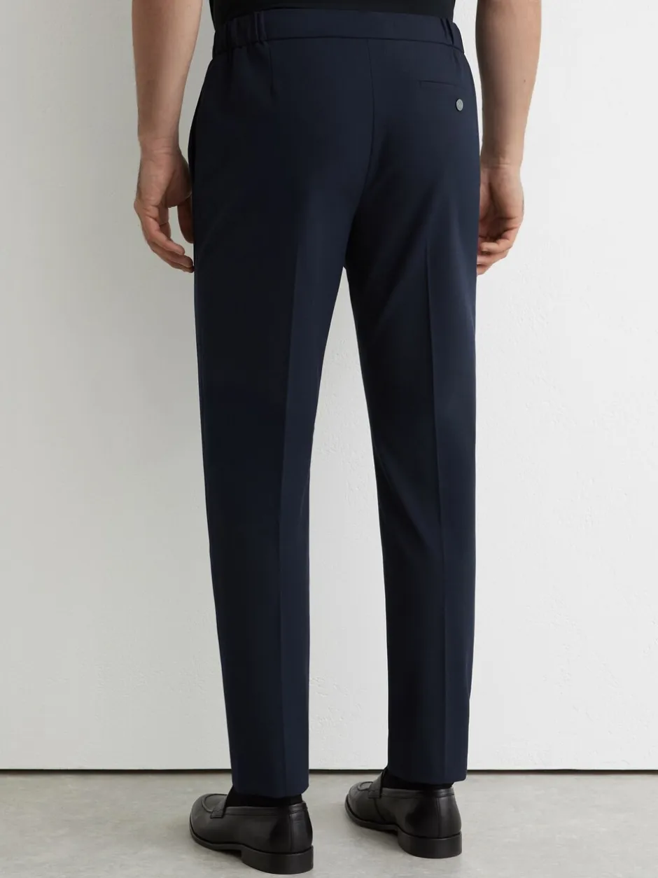 Broeken En Chino's*Reiss Marineblauw - Found stretchy slim fit broeken met trekkoord