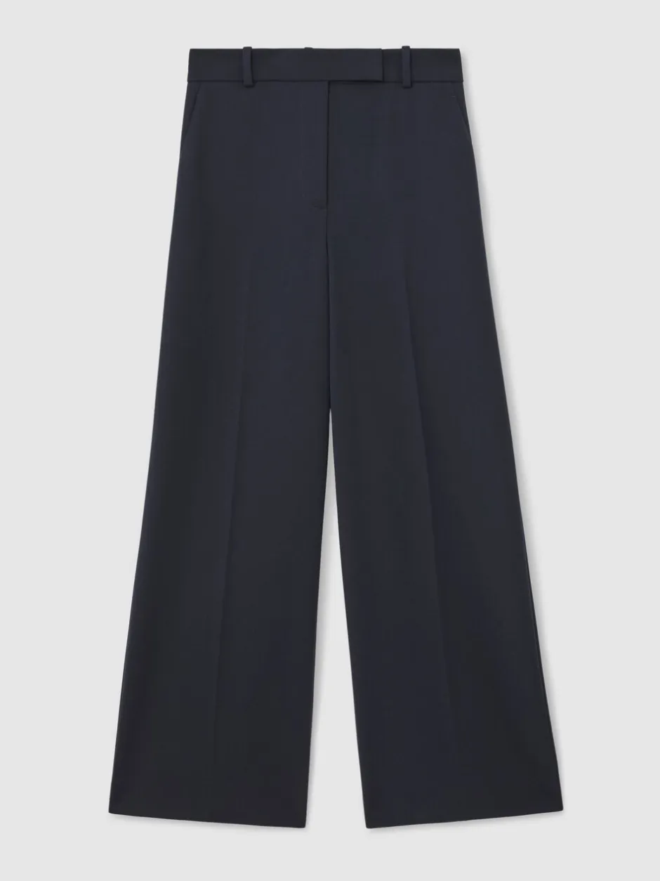 Kostuums En Werkkleding|Broeken*Reiss - Gabi Wide-Leg Suit Trousers Marineblauw