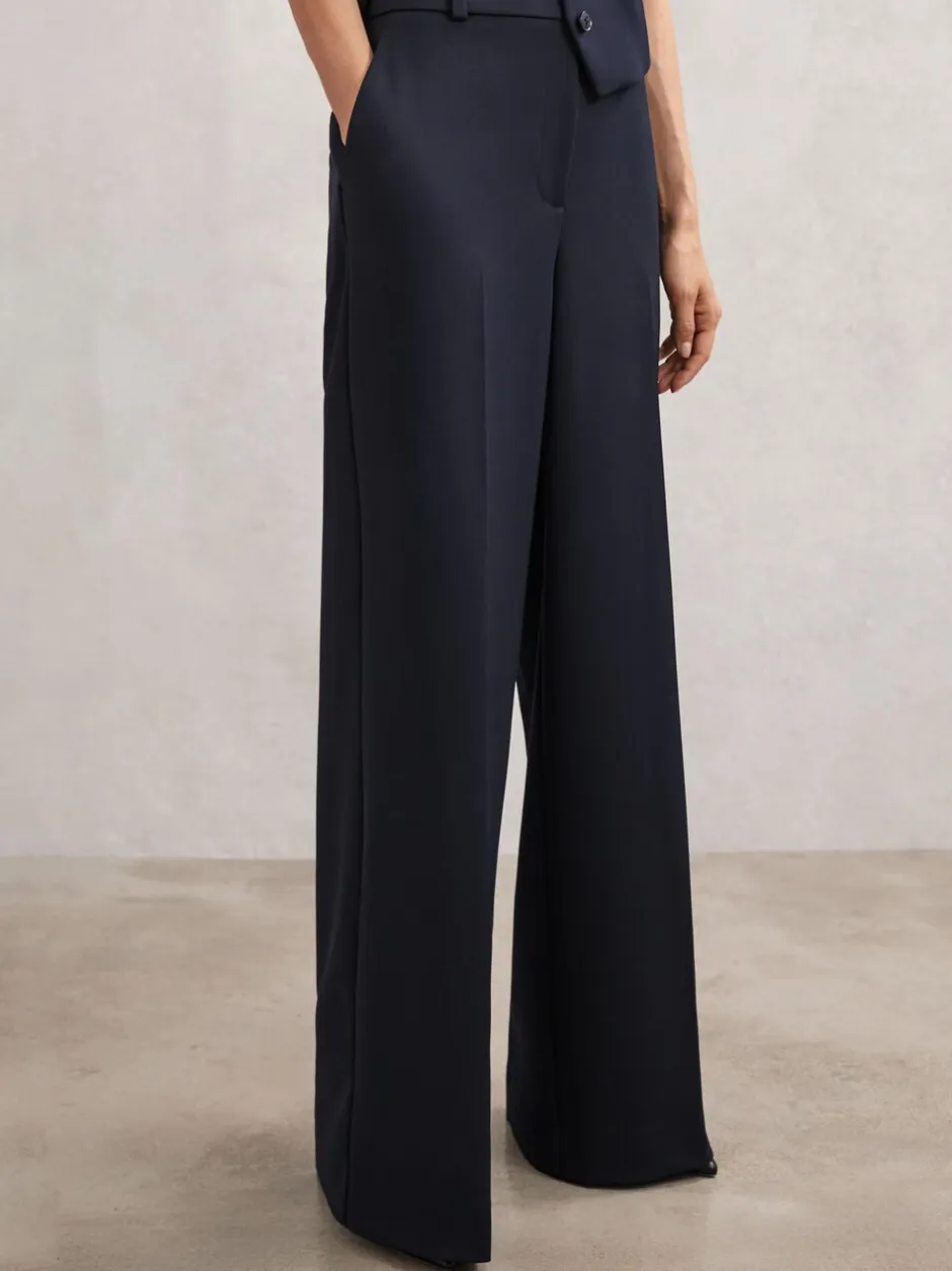 Kostuums En Werkkleding|Broeken*Reiss - Gabi Wide-Leg Suit Trousers Marineblauw