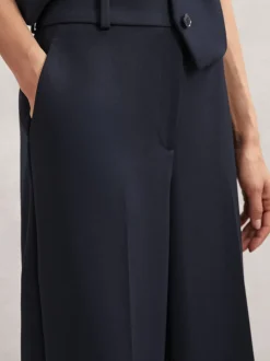 Kostuums En Werkkleding|Broeken*Reiss - Gabi Wide-Leg Suit Trousers Marineblauw