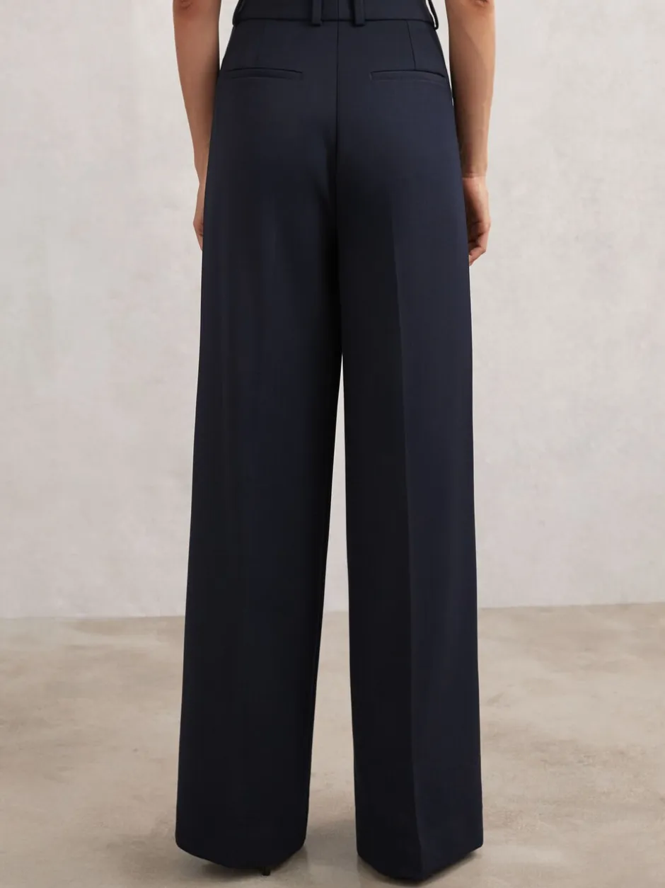 Kostuums En Werkkleding|Broeken*Reiss - Gabi Wide-Leg Suit Trousers Marineblauw