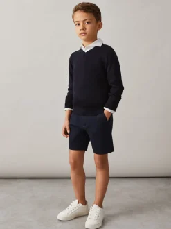 Shorts|Reiss - Wicket Korte chino met stretch Marineblauw